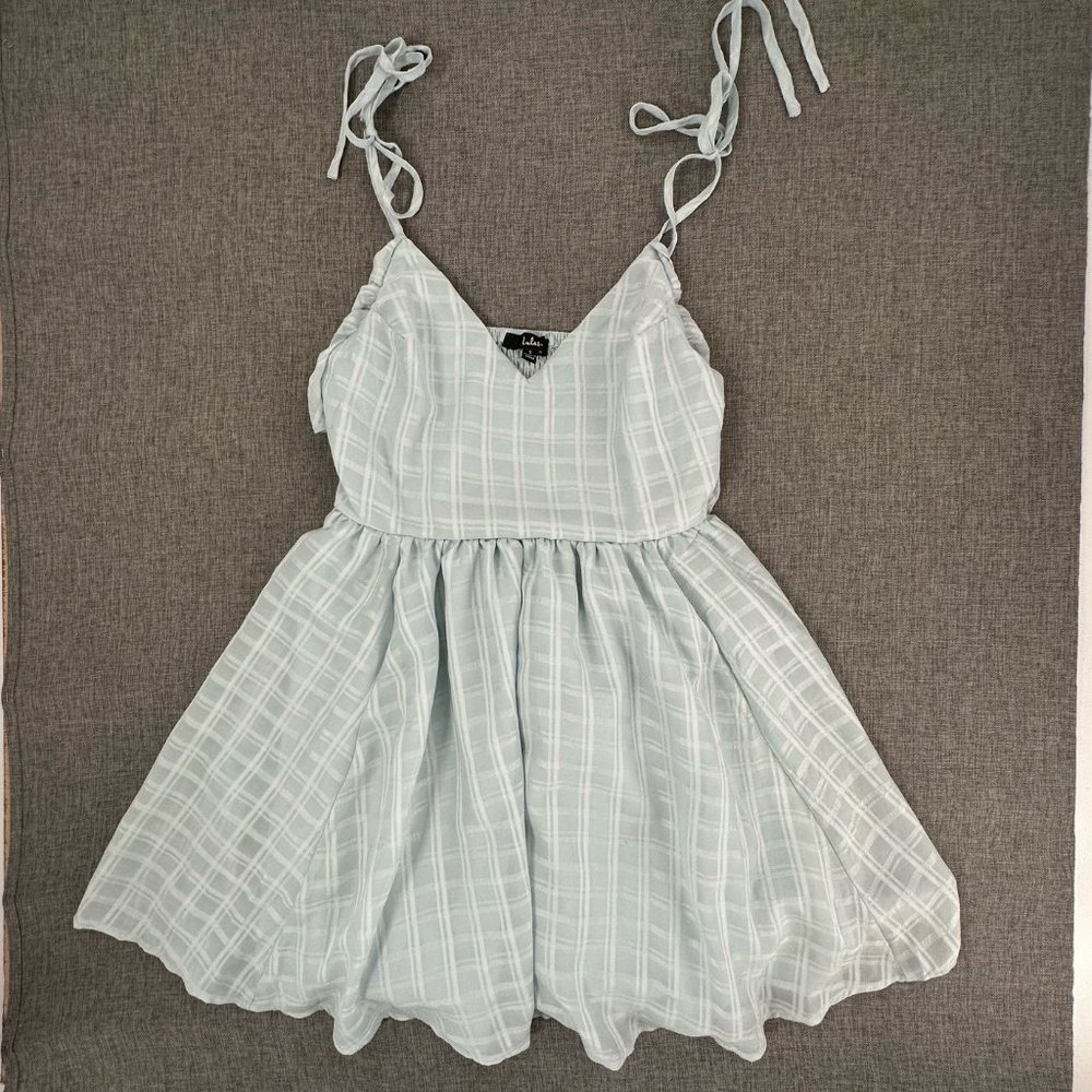 Lulu's Cute Mini Dress V-Neck Spaghetti Straps Small Fit & Flare Lined